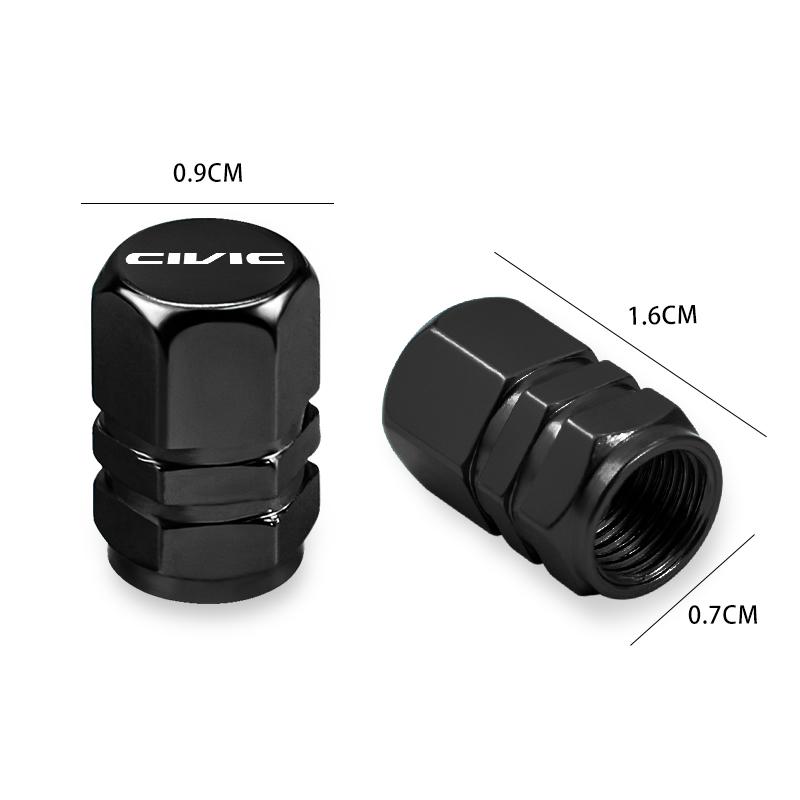 4Pcs Metal Car Wheel Tire Valves Caps Waterproof Dustproof Cover For Honda Civic Fit Accord City Vezel CR-V S660 Odyssey HR-V rlsh58