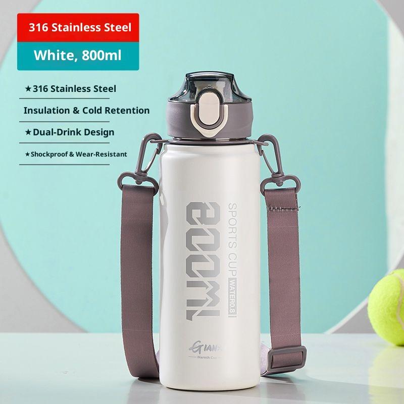 

Термос для детей Gianxi, студенческая кружка-поильник для школы, 2025 новый чайник 316, большая емкость, стакан для воды 800-1000ml