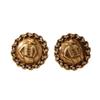 Medieval Vintage Western Vintage Plain Gold Warm Gold And Silver Needle Figurines Carved Personalized Stud Earrings