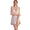 Beautiful yarn new pure desire nightdress with chest pad sweet fungus edge suspender pajamas deep V sexy loungewear nightdress