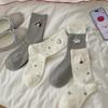Cute Socks Cotton Socks White Apple Gray Dog Mid Tube Socks Tide Cartoon College Style Stockings