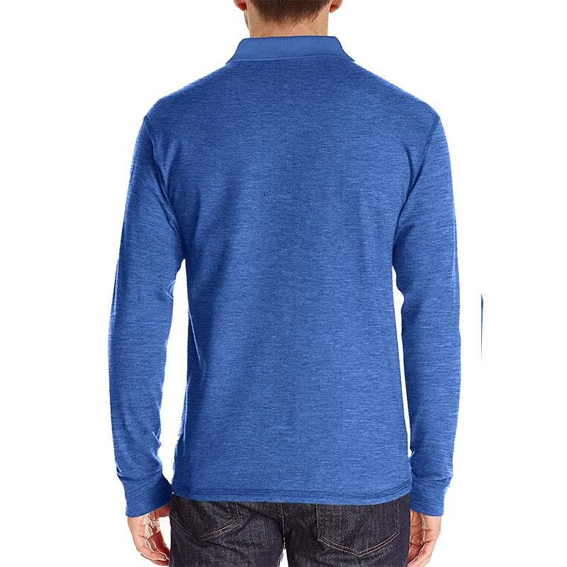 Ny Herre Langermet Business Poloskjorte Herre Casual Løstsittende T-skjorte