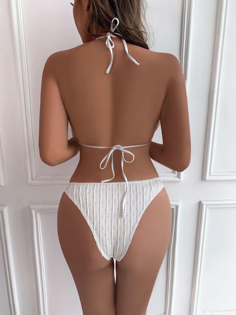 2025 European & American Backless Three-Piece Tie-Up Swimsuit