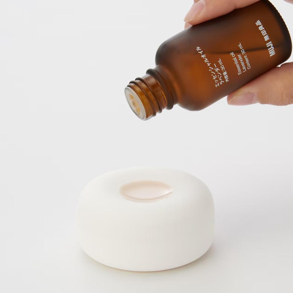 MUJI 02868284 Pierre d'Aromathérapie avec Assiette, Blanc