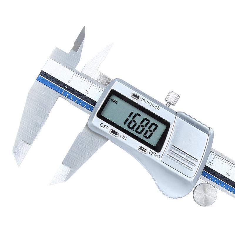Koravo Electronic Digital Display Vernier Caliper High Precision Stainless Steel 0-150/200/300mm Blue Film Made in China 0-150 mm Backlight Blue Scale