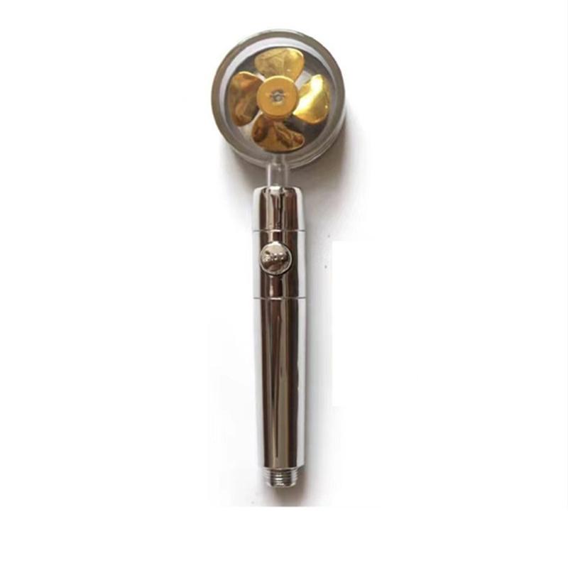 

Пропеллерная душевая головка с дождевой насадкой высокого давления с вентилятором, водосберегающий массажный душ высокого давления премиум-класса для ванной комнаты серебряный