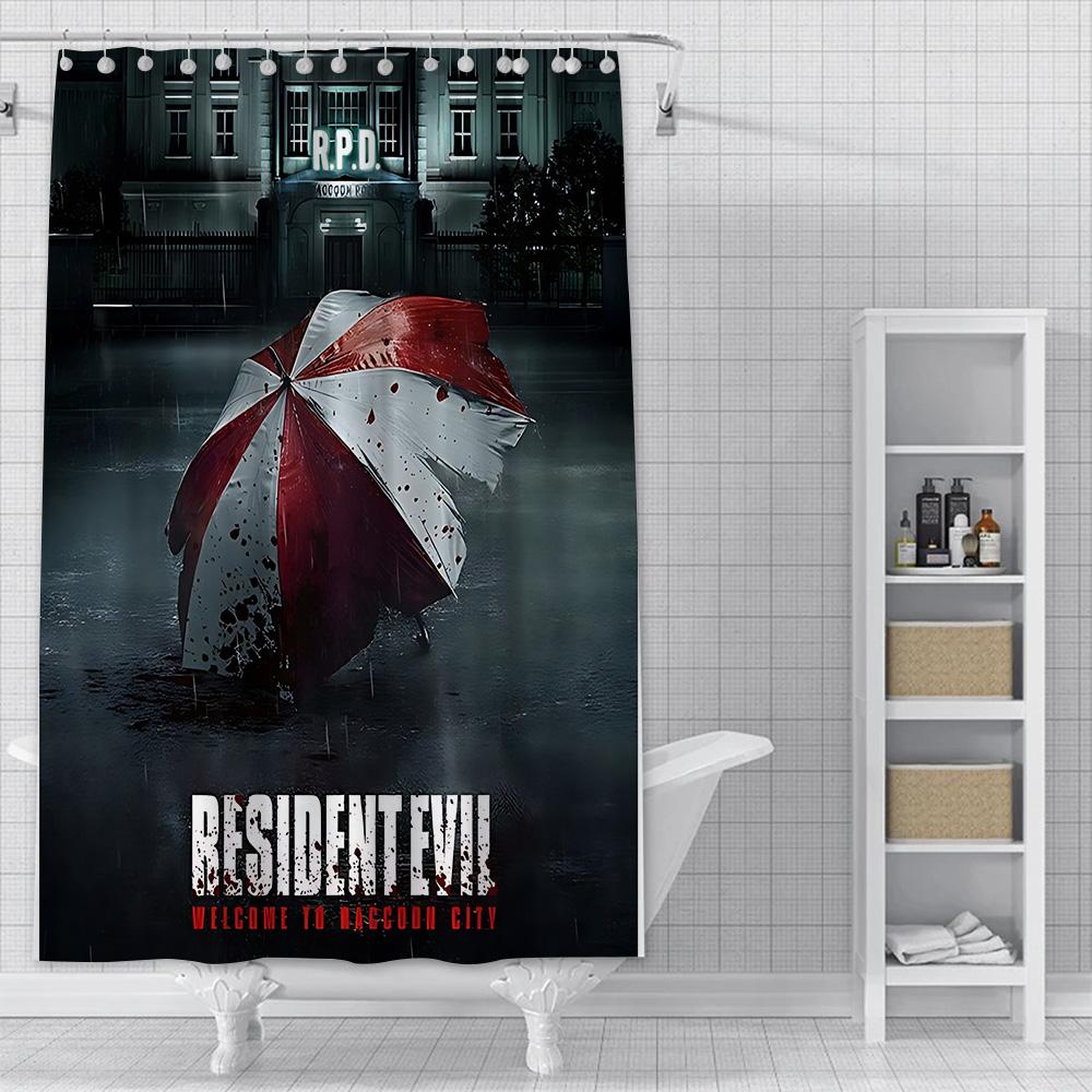 Shower Residents Evil Curtain Waterproof Polyester Fabric Paint Colorful Bath Curtains Home Bathroom Decor Curtain With Hook