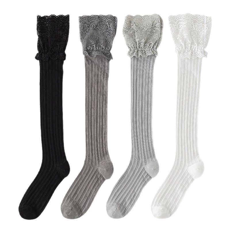 5pair Lace Lace Long Tube Over Knee Socks Women'S Lolita Sweet Japanese Calf Socks Spring And Summer Mesh Thin Knee Socks