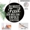 2D Flat Retro Aluminum Wall Decorations in Various Sizes. The German Inspirational Theme "Failure Is An Inevitable Step on The Road To Success