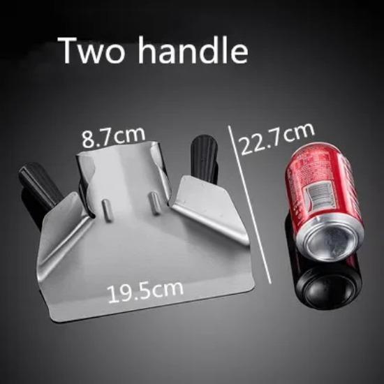 French Fries Shovel Tool Chip Scoop Food Stainless Steel Kitchen Tools Fries Burger Packaging Tool Single Double Handles Grip
