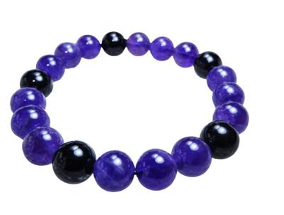 Kanoishi Stone for Warding Off Evil Spirits and Bad Morion Amethyst Bracelet for Power Natural 10mm Medium 16cm [Guardian Luck!] Men, Stone, Stone,
