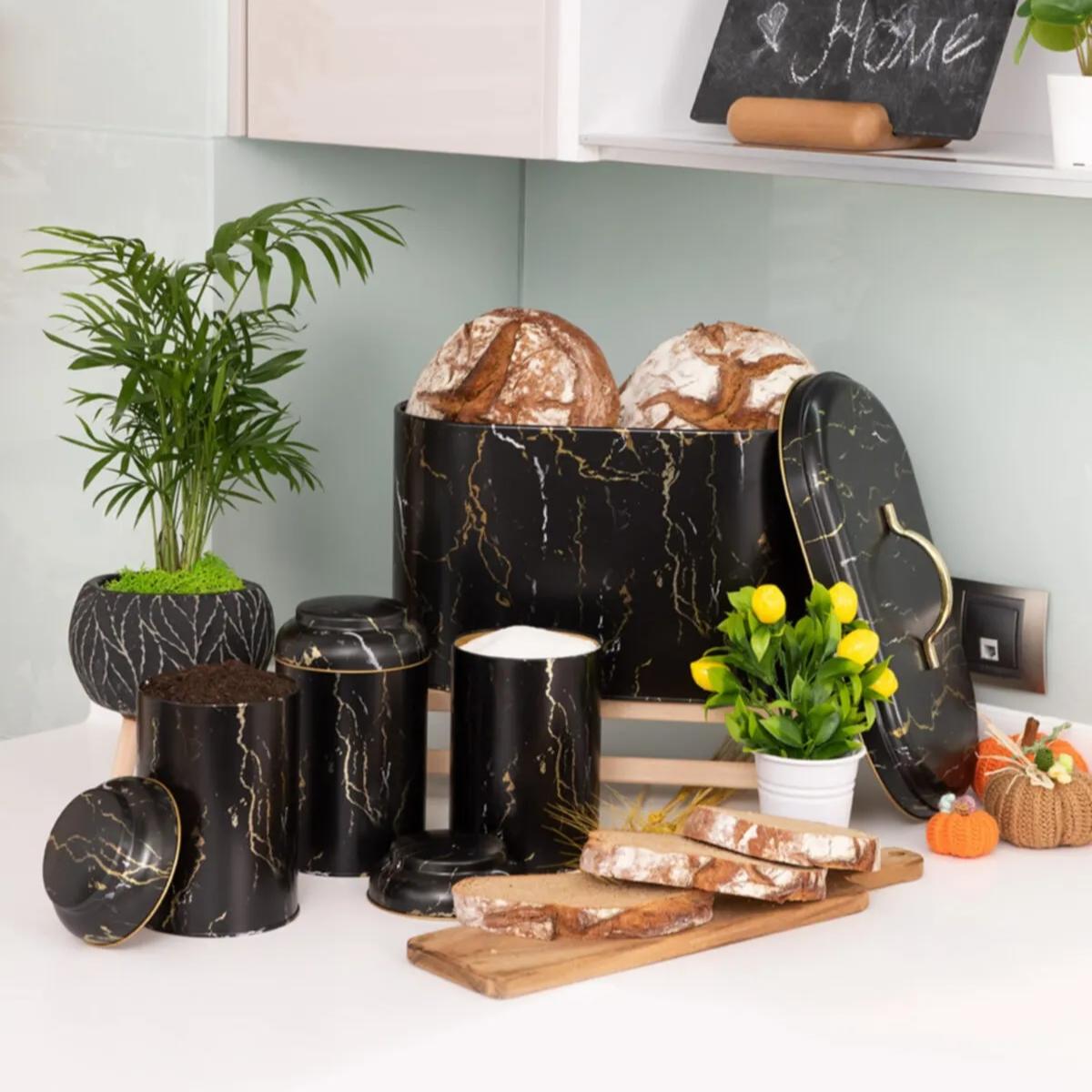 

Набор овальных хлебниц, 4 шт., мраморно-черный