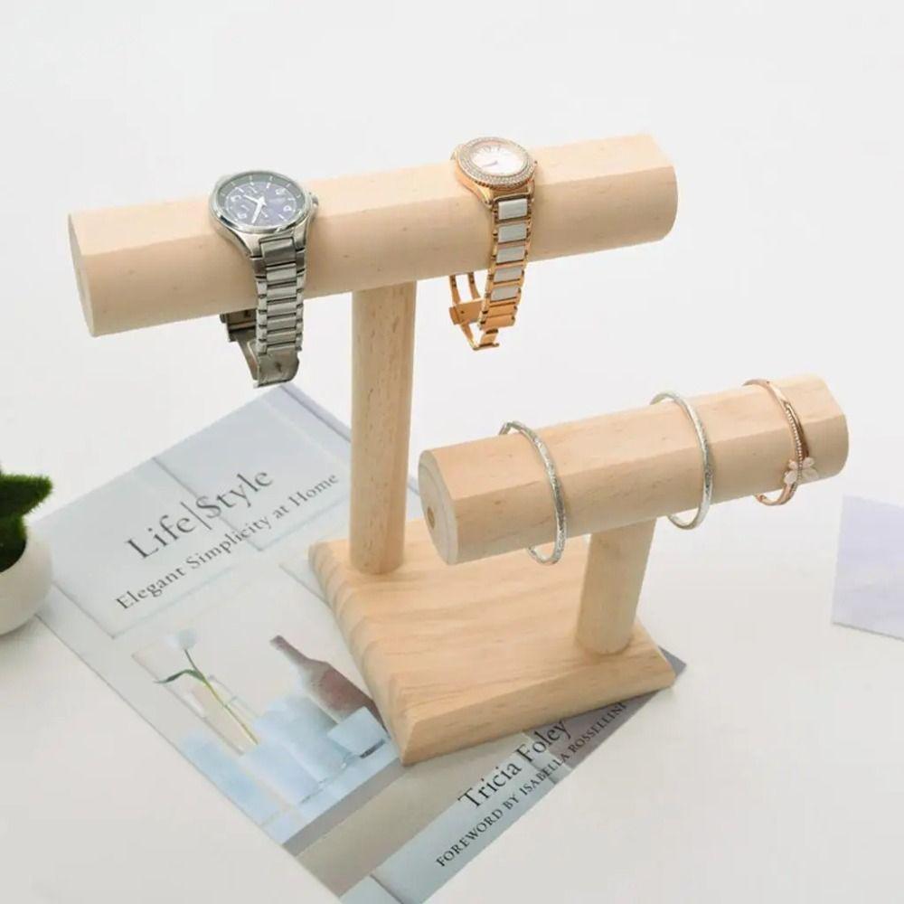 Natural Wood Bracelet Storage Rack Multi-purpose Tier Jewelry Stand  Anklet Chain