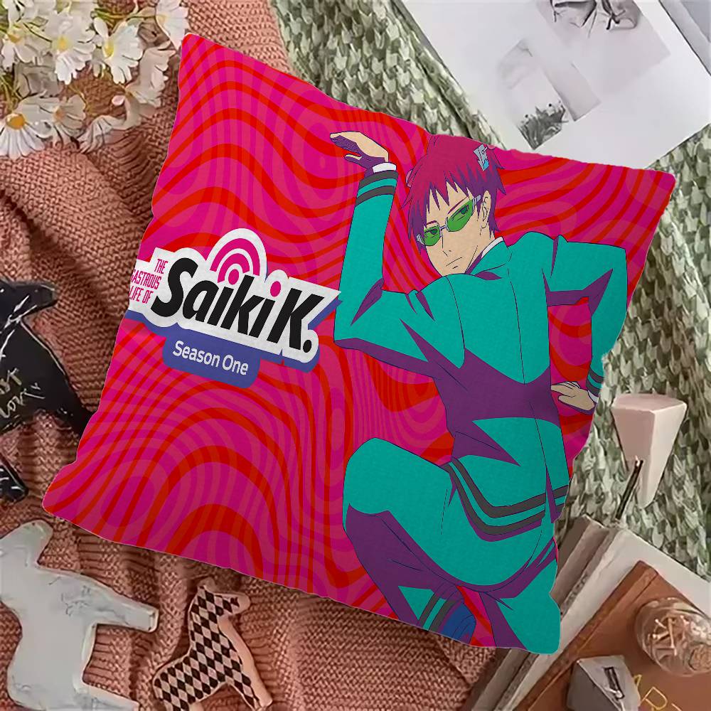 The Disastrous Life Of Saiki K Saiki Kusuo Cushion Polyester Sofa Cushions Decorative Throw Pillows Home Decoration Pillowcover