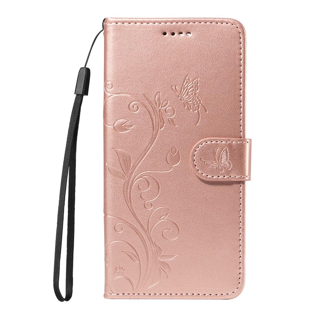 For Honor X7b 4G/90 Smart PU Leather Cases Flower Pattern Wallet Stand Phone Cover with Strap