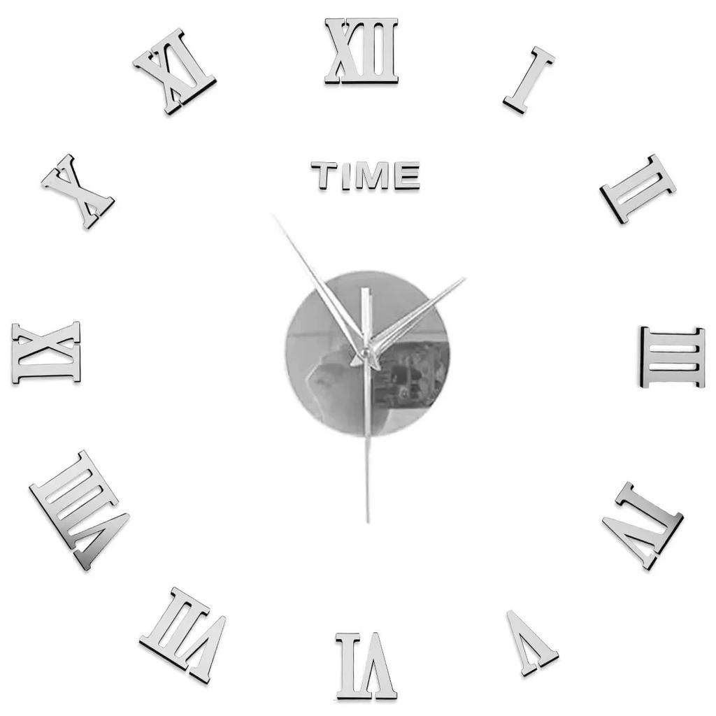 Large acrylic three-dimensional Roman digital wall clock living room bedroom wall clock