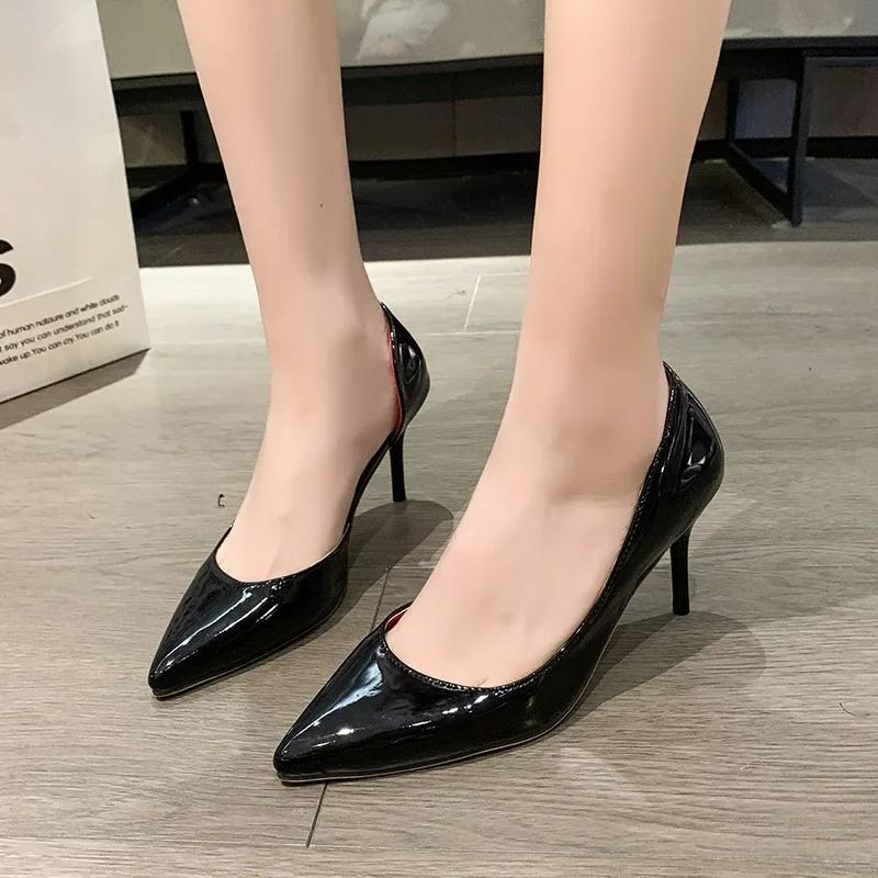 Mode Damen Schuhe 2025 Neu Flach Spitzzehen Damen High Heels Mode Slipper Büro und Karriere Kleid Party Sexy Übergröße Pumps