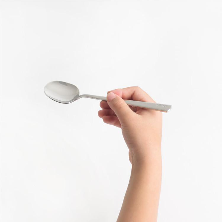 Tackaon Children's Spoon Set Glossy Matte Children's Elementary School Spoon Chopsticks Stainless Steel