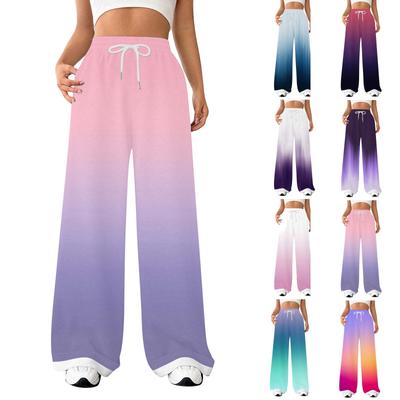 Kadın Modası Gevşek Bağcıklı Bel Kademeli Günlük Spor Pantolon Günlük Pantolon