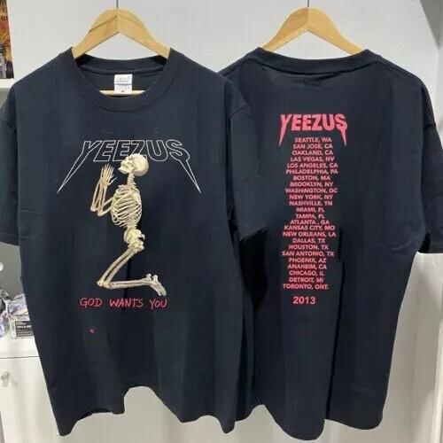 Канье Уэст 2013 Тур Yeezus Бог Желает Тебя Хлопковая Черная Унисекс Футболка S-5XL Унисекс Футболка XXL