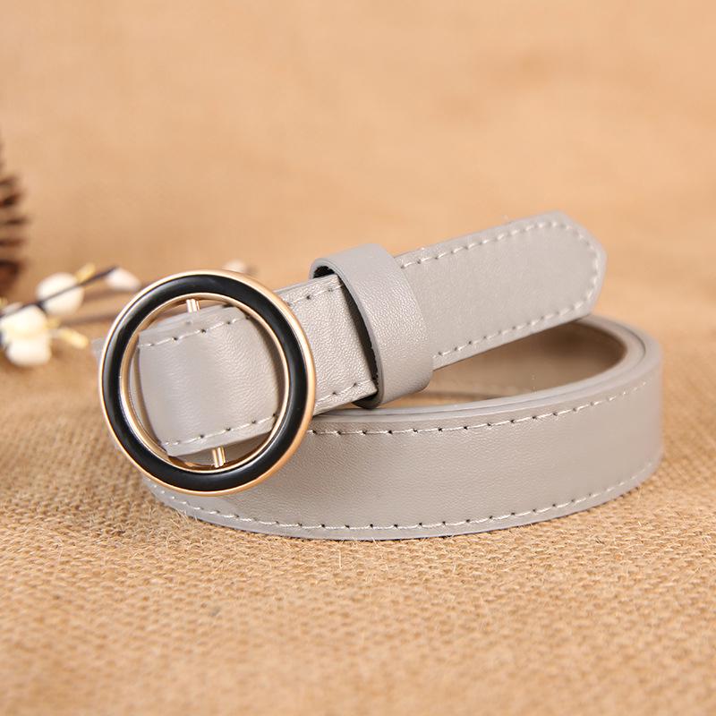 

Женский повседневный тонкий пояс на талию с гладкой пряжкой, универсальный корейский стиль для платьев и брюк 120 cm серый