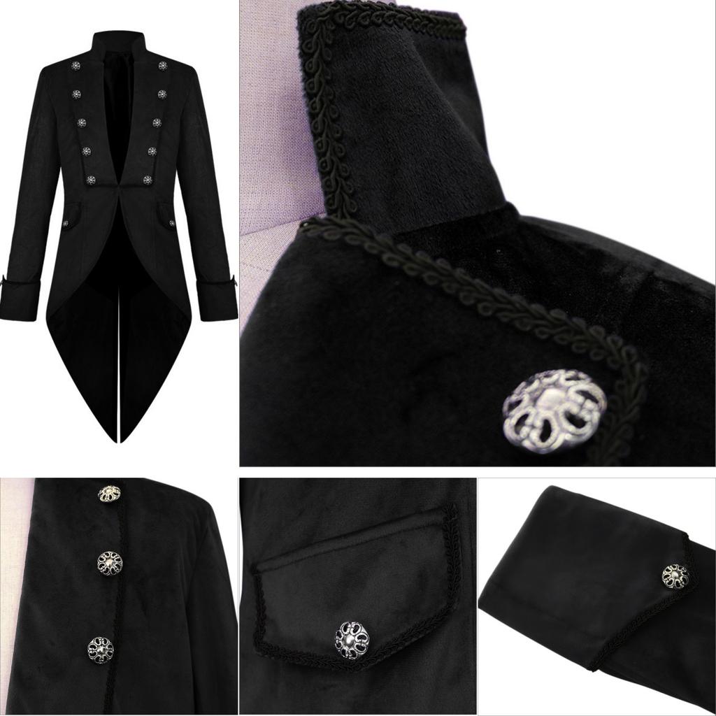 Pánská Steampunk Vintage fraková bunda Gotická viktoriánská Frock Coat Jednotný halloweenský kostým