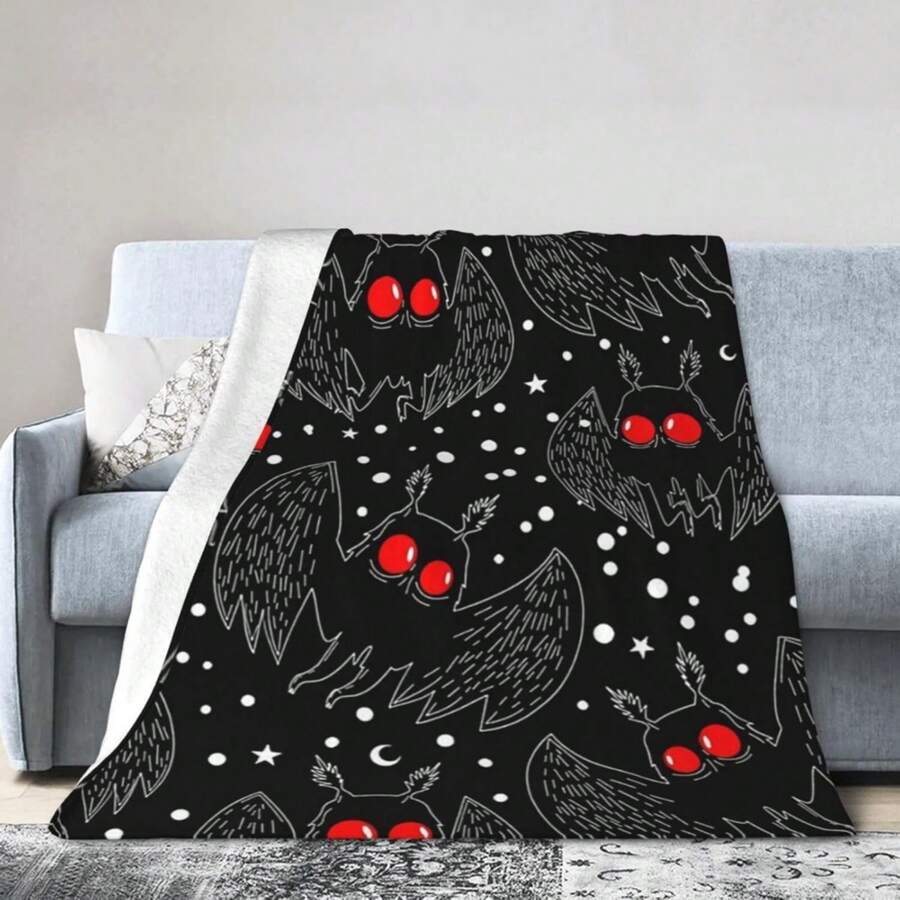 Mothman Night Blanket, Soft and Cozy Fleece Throw, Lightweight Warm Fleece Blanket for Sofa and Bed Use, Multifunctional Flannel 70x100cm