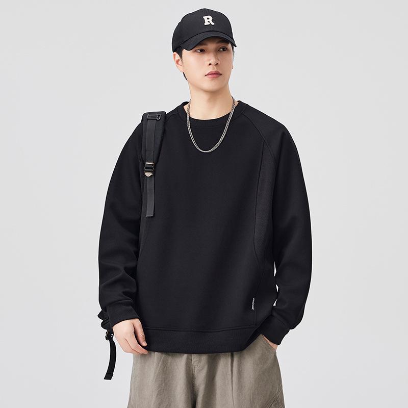 Men's Trendy Loose Fit Round Neck Hoodie - Autumn/Winter Casual Pullover for Teens