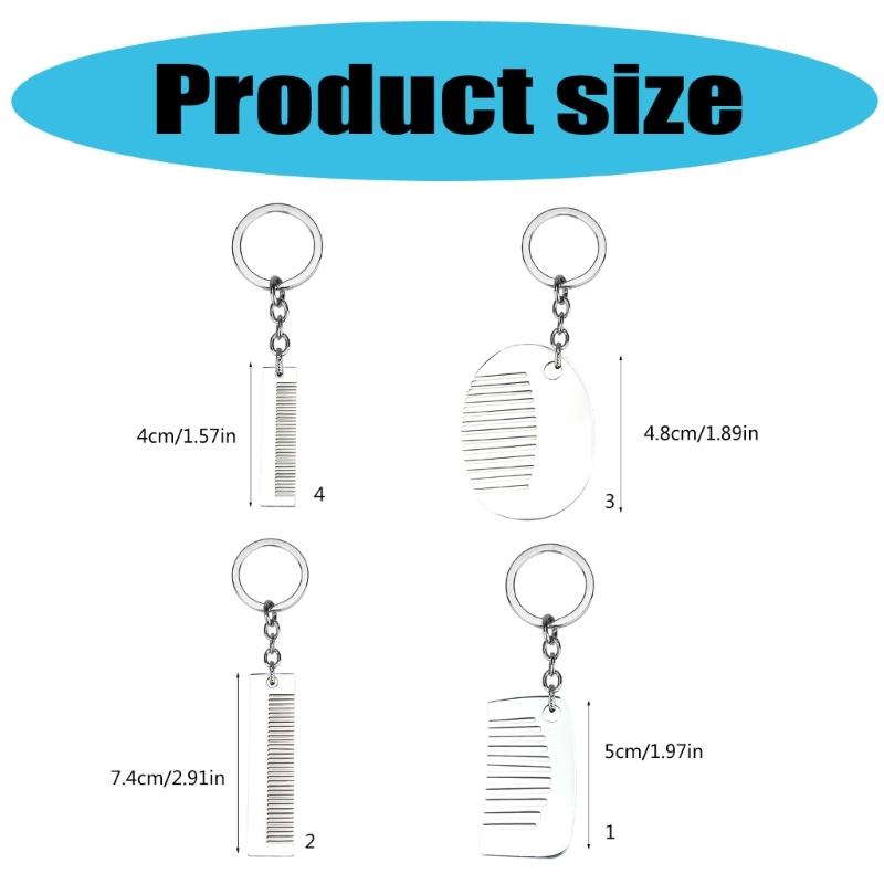 Hip Hop Style Keyring Titaniums Comb Pendant Keychain Edgy  Hair Styling Accessory for Fashion Women and Trendsetters