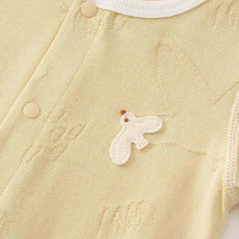 TONGTAI Baby Jacquard Pure Cotton Short Sleeve Romper