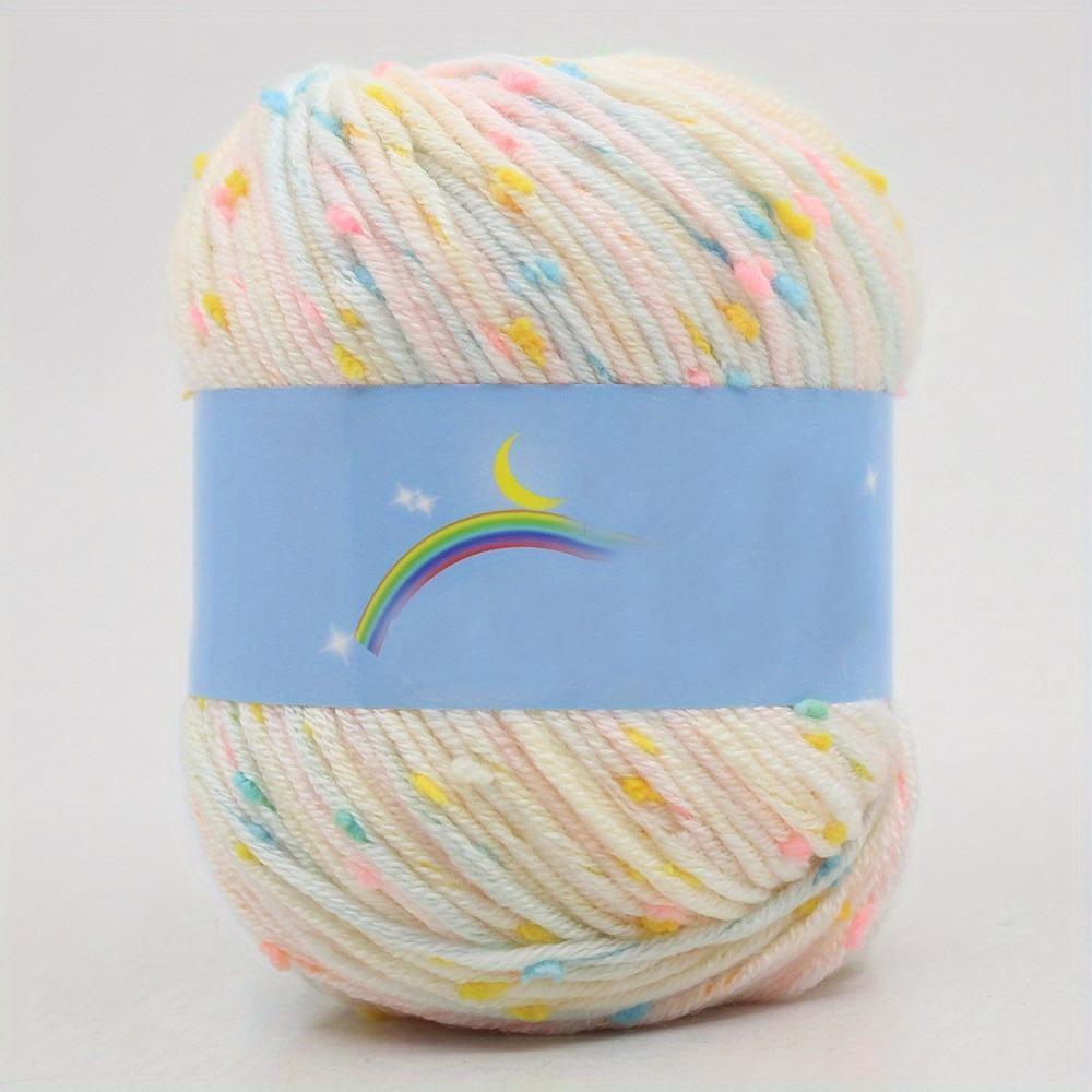 4pcs Soft & Cozy Wool Ball Yarn Handcrafted for Crocheting Knitting Sweaters Hats Scarves Medium Thick Color Dot Pattern Milk Cotton Blend