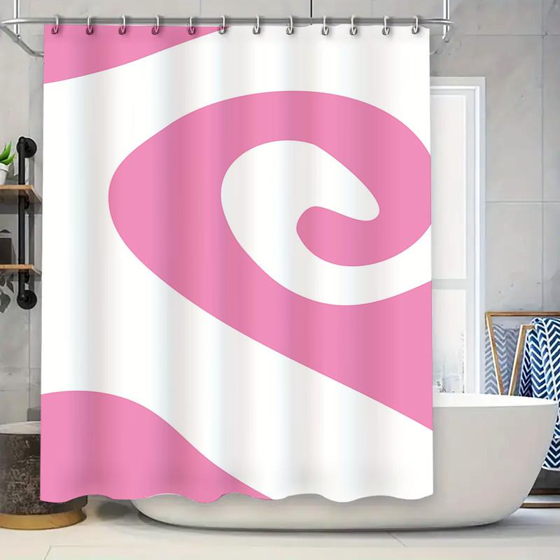

Swirl Shower Curtain with Vibrant Pink White Design for Bathroom Decor Quick Dry Fabric Available in Multiple Sizes on AliExpres 90x180cm