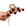 Chic Rose Tassel Hair Claws for Ladies; Cute Versatile Shark Clips for Party Hair Accessories, Gifts