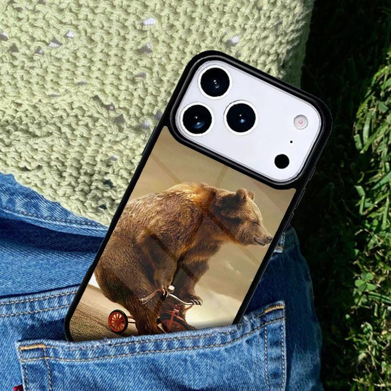 Cute Grizzly Bear Phone Case Cover for IPhone 11 12 13 14 15 16e 17 Pro Max Coque for IPhone 17 Air