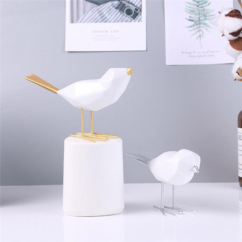 AEE4-Modern Cute Bird Statues European Decorations Geometric Animal Statues Office Sculptures Abstract Decoration