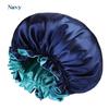 New Women's Satin Solid Sleeping Hat Night Sleep Hair Care Bonnet Nightcap Silky Shower Caps Comfortable Flower Band Unisex Cap
