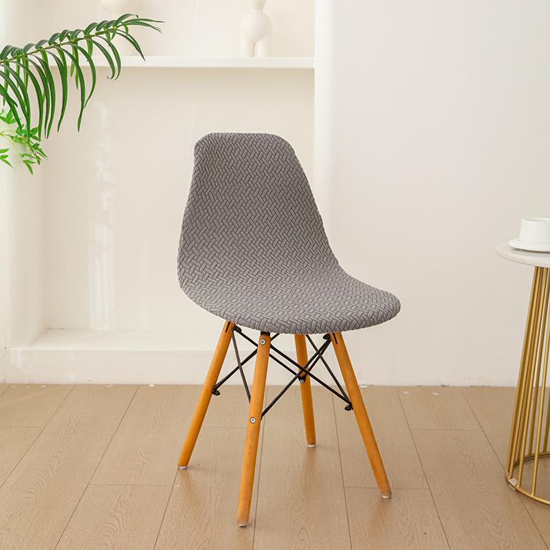 Elastic Stretch Curved Dining Room Chair Covers Jacquard Dining Chair Cover Stretch Short Back Chair Covers for Home Hotel Party