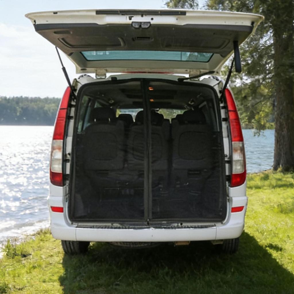 Car Tailgate Mesh Screen Magnetic Heavy-Duty Fly-Proof SUV Sun Protection Net Camping Tent For Van Truck Trailer Tailgating