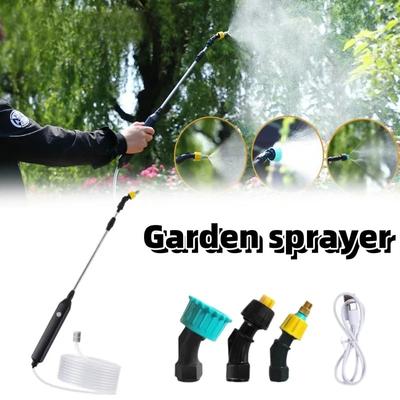 2/3/5M Tragbares Elektrisches Gartensprühgerät Bewässerungswerkzeug USB 2400mA Wiederaufladbarer Teleskopgriff für Hofpflanzen mit 3 Düsen