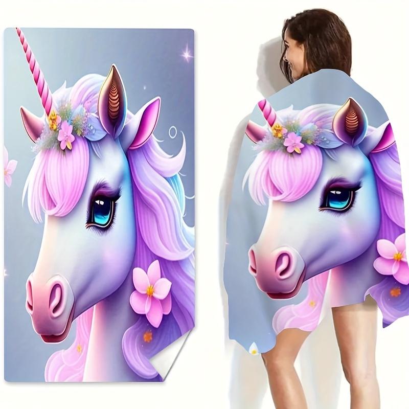 1pcUnicorn Pattern Beach Towel,Suitable for Seaside Beach,Swimming Pool,Bathroom,Camping Travel,Yoga Fitness Multi-purpose Beach