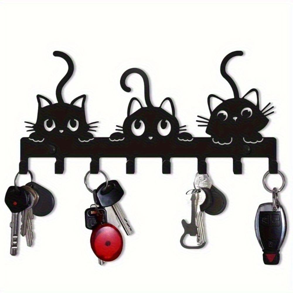 Wall Mount Cat Key Holder Festive Home Decor Utility Hooks