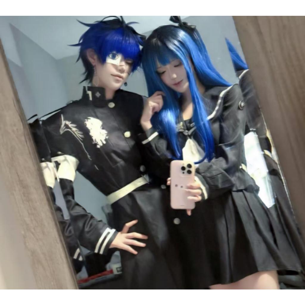 Tsukumo Kako Sizuhara Hiruko Damenmantel-Kleid-Set Cosplay Kostüm Anzug Die Hundert Cos Linie -Letzte Verteidigungsakademie Halloween Anzug