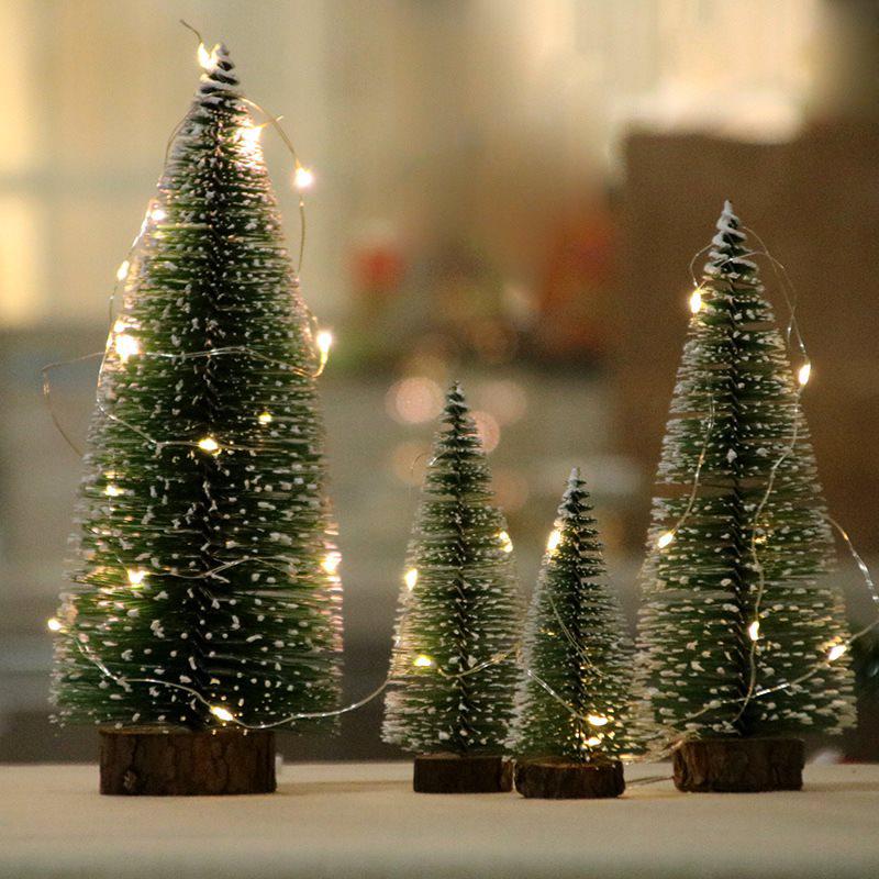 Mini Pine Needle Christmas Tree Decor for Tabletop or Window Display