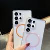 For Samsung Galaxy S25 Ultra S22 S23 FE S24 Plus Edge Phone Case Magsafe Magnetic Wireless Charge Clear Hard Cover Funda Capa