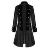 Men Medieval Costume Solid Color Jacquard Jackets Coat Retro Long Uniform
