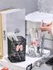 1pc Transparent Desktop Storage Box With Decorative Pink Bow,Pen Holder Cosmetic storage,Ideal For Back To School Supplies