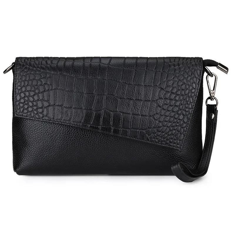 Crocodile Pattern Genuine Leather Crossbody Bag for Women Luxury Small Shoulder Bag Fashion Clutch Handbag