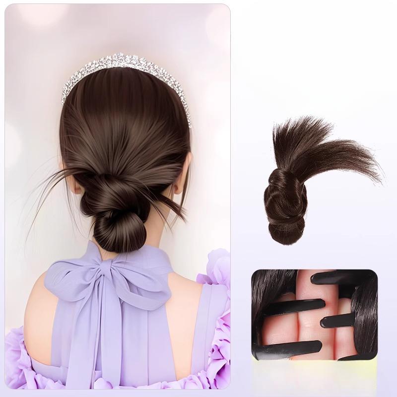 

Пучок из куриных перьев, заколка для волос, для непринужденного женственного образа, пучок-бутон, прическа, магический инструмент, накладной пучок волос, реалистичная резинка для волос светло-коричневого