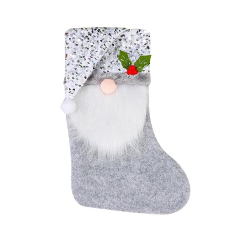 

1 шт. Подарочный пакет Праздничный наряд Сверкающая рождественская витрина Товары для вечеринки Рождественские декоративные носки Рождественская шляпа B