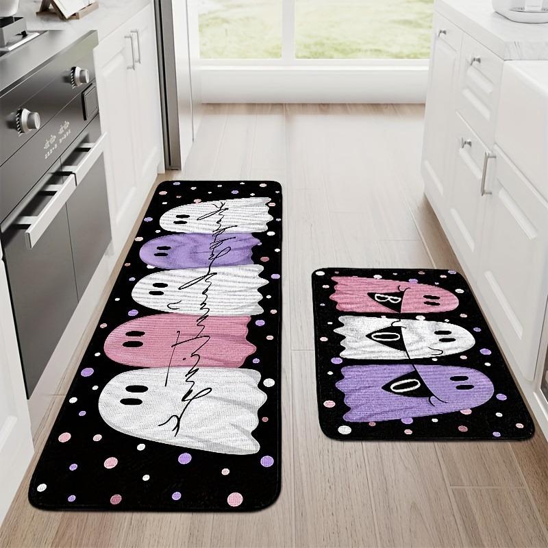 1PC Halloween skull Kitchen Rug Non-Slip Door Mat Pop design Bathroom Rug Bath Mat Carpet for Home Sink Laundry Decor